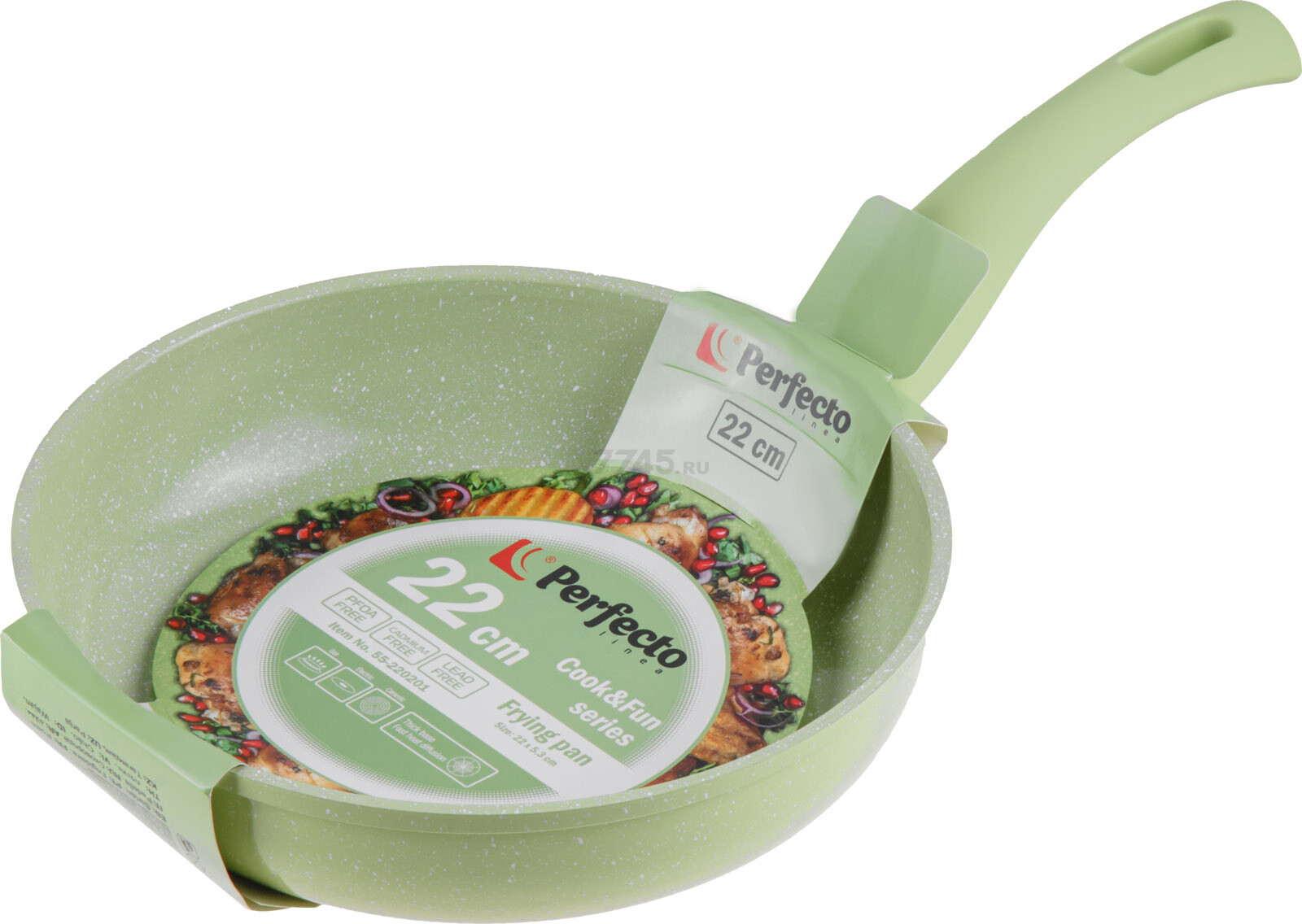 Сковорода алюминиевая 22 см PERFECTO LINEA Cook&Fun зеленый (55-220201)