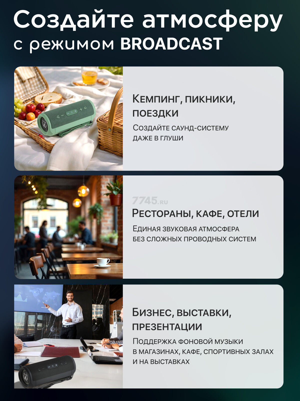 Колонка портативная беспроводная URZUS Riff Green (UR-541111) - Фото 4