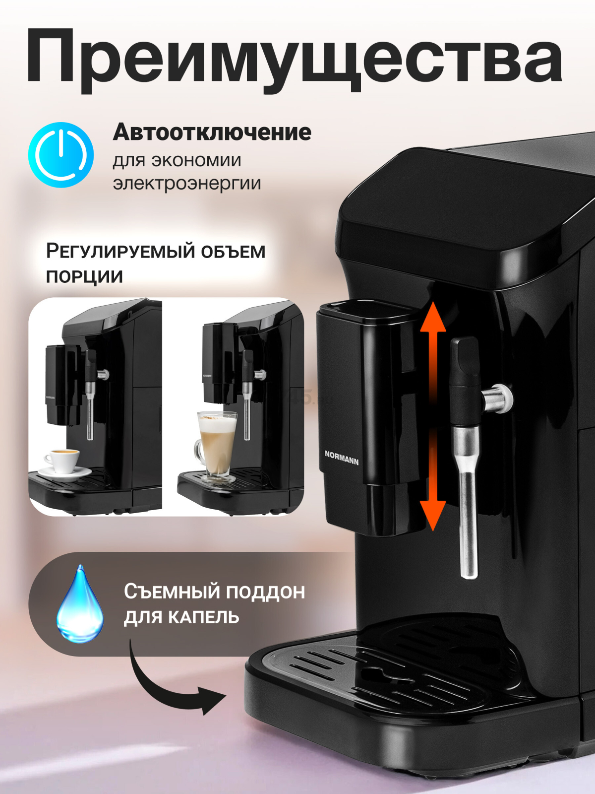 Кофемашина NORMANN ACM-528 (N16020-1) - Фото 3