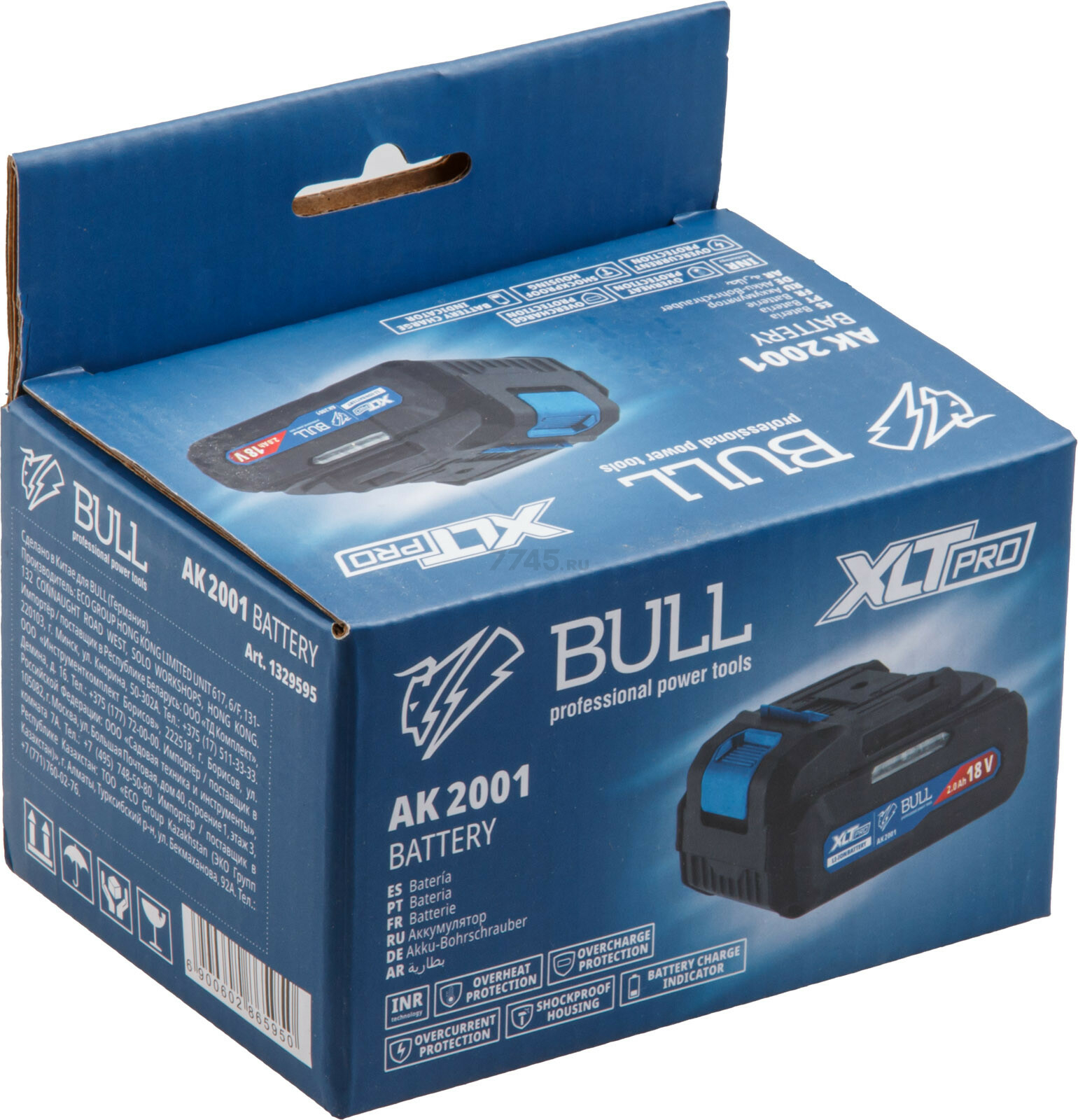 Аккумулятор 18 В 2 Ач Li-Ion BULL AK 2001 XLTpro (1329595) - Фото 5