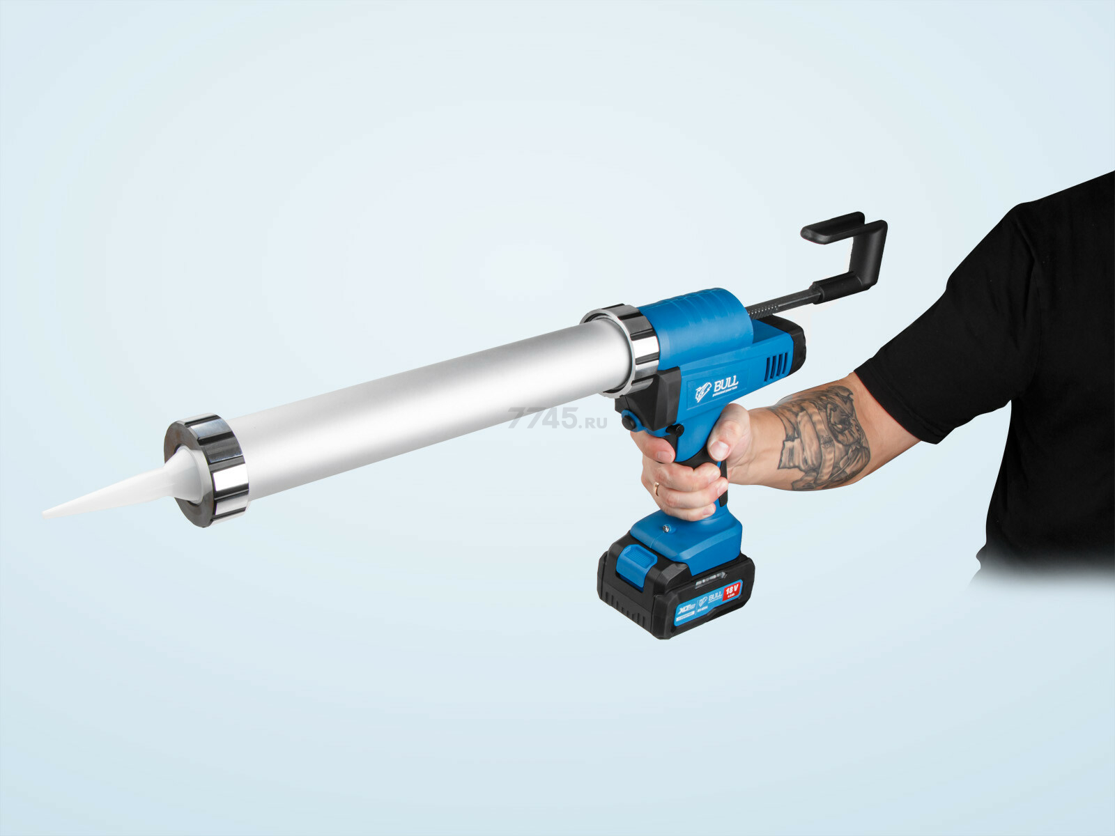 Пистолет для герметика аккумуляторный BULL CG 1860 (1304625) - Фото 9