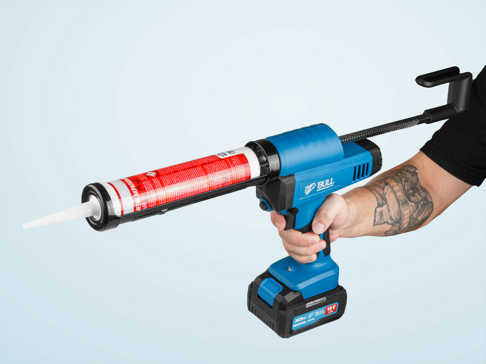 Пистолет для герметика аккумуляторный BULL CG 1860 (1304625) - Фото 10