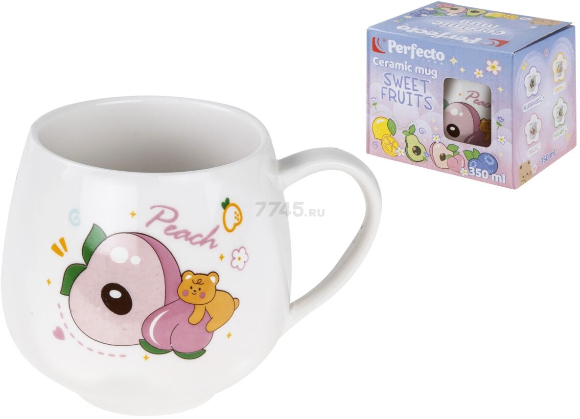 Кружка керамическая PERFECTO LINEA Sweet fruits персик 350 мл (17-401114) - Фото 4