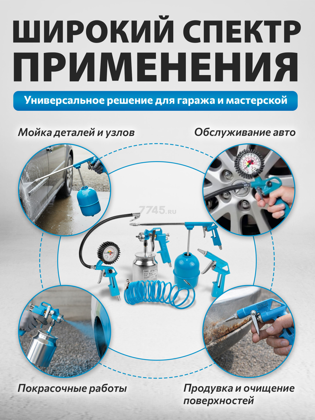 Набор пневмоинструмента DGM S510 5 предметов (DG4018-2) - Фото 8