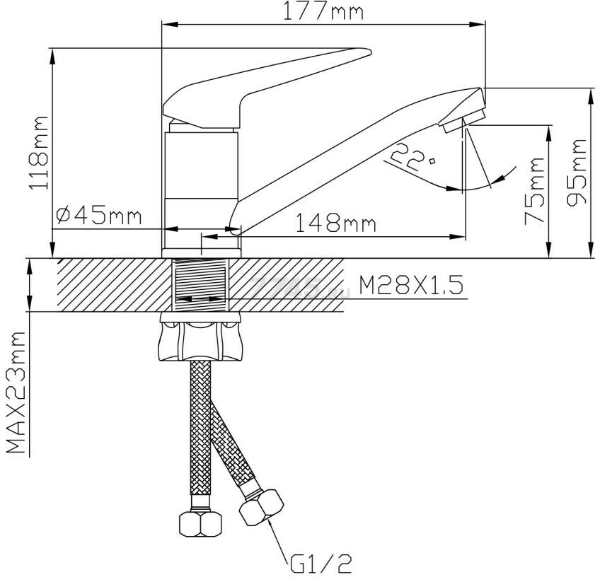 Смеситель для кухни AV ENGINEERING Pos (AVPOS4-A173-148) - Фото 2