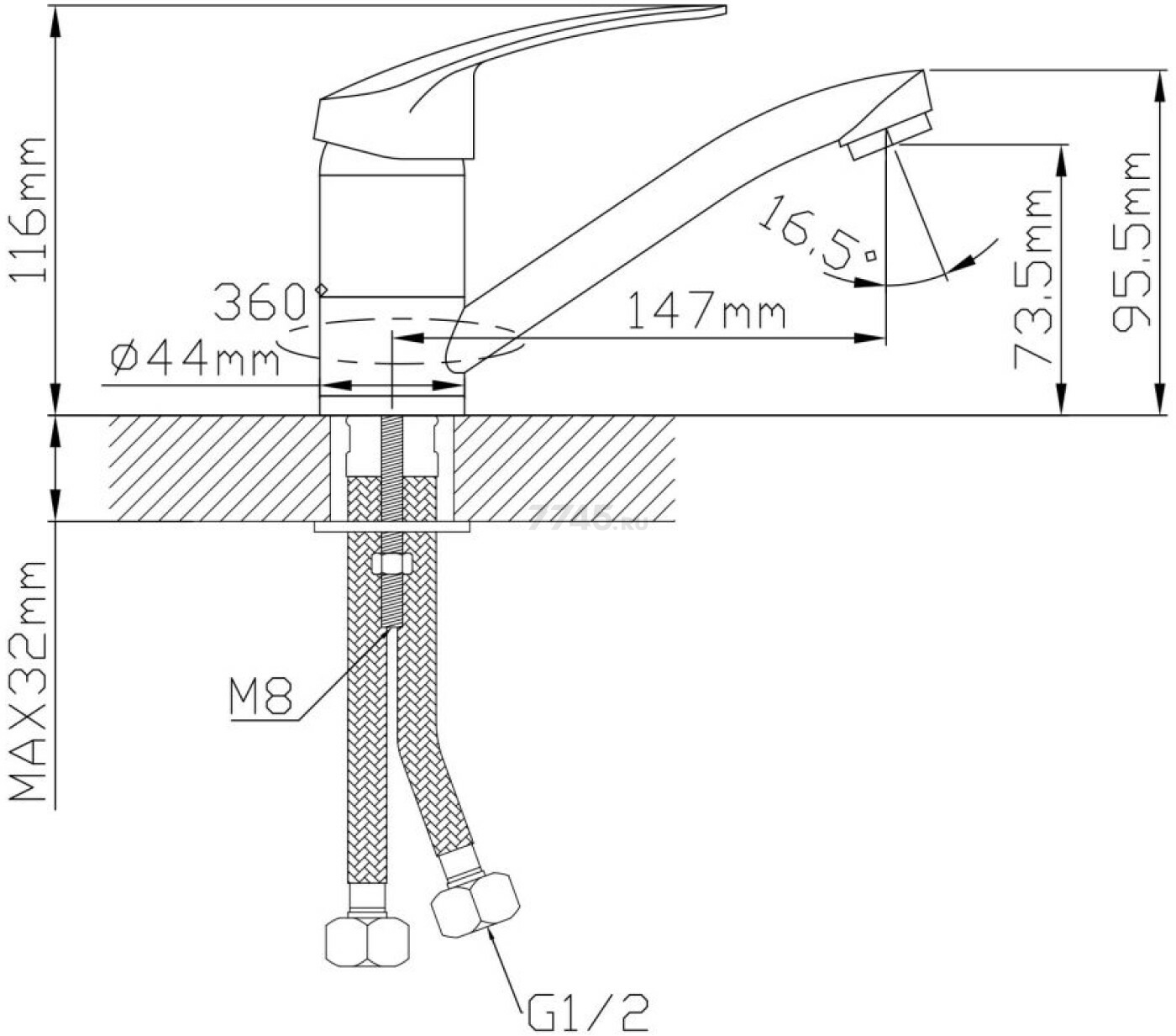 Смеситель для кухни AV Engineering SHU (AVSHU4-A136-445) - Фото 2