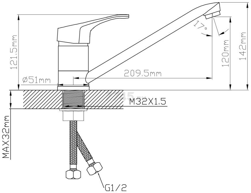 Смеситель для кухни AV ENGINEERING Bas (AVBAS4-A294-449) - Фото 2