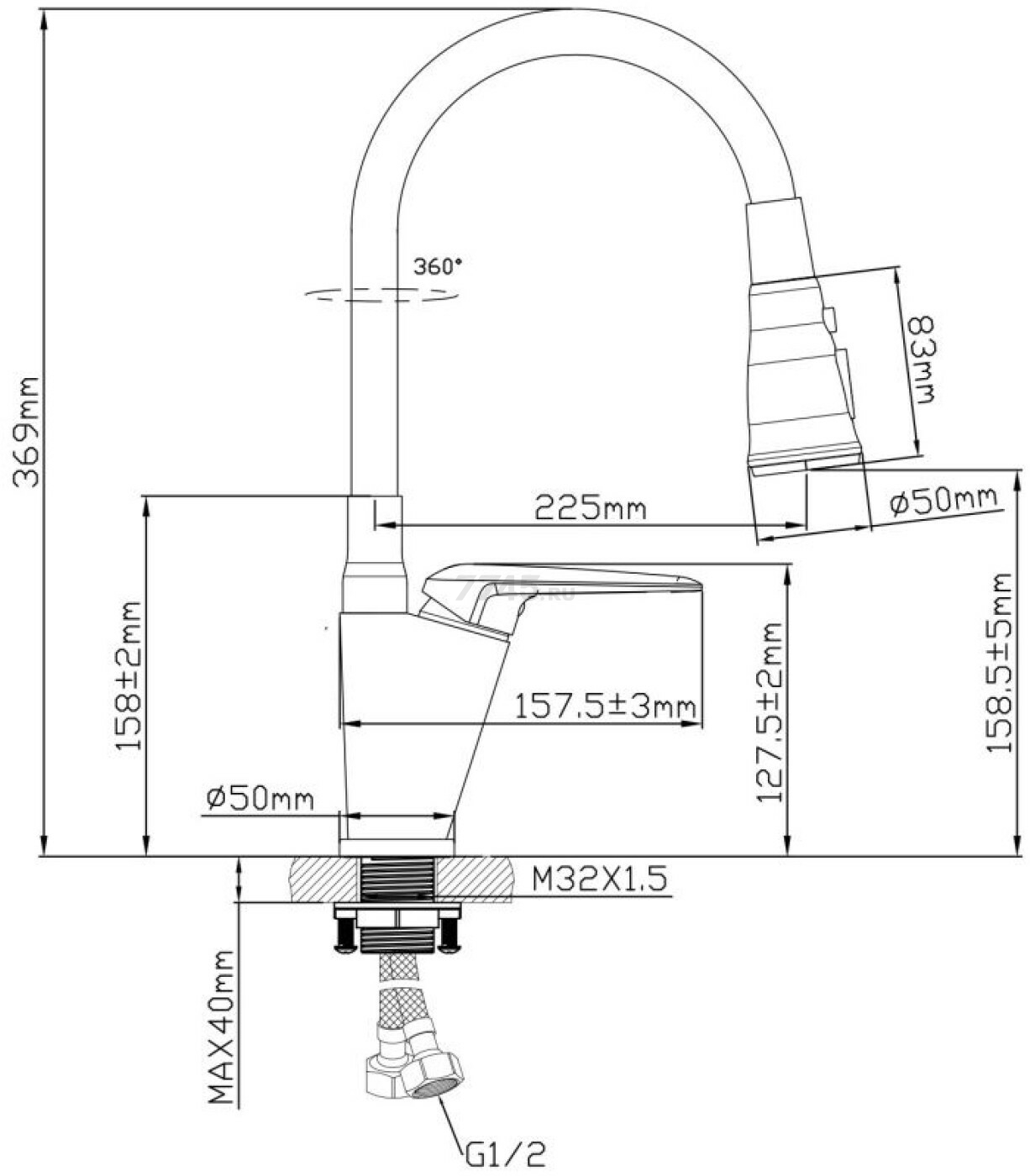 Смеситель для кухни AV Engineering серия POS (AVPOS4-A172-141) - Фото 2