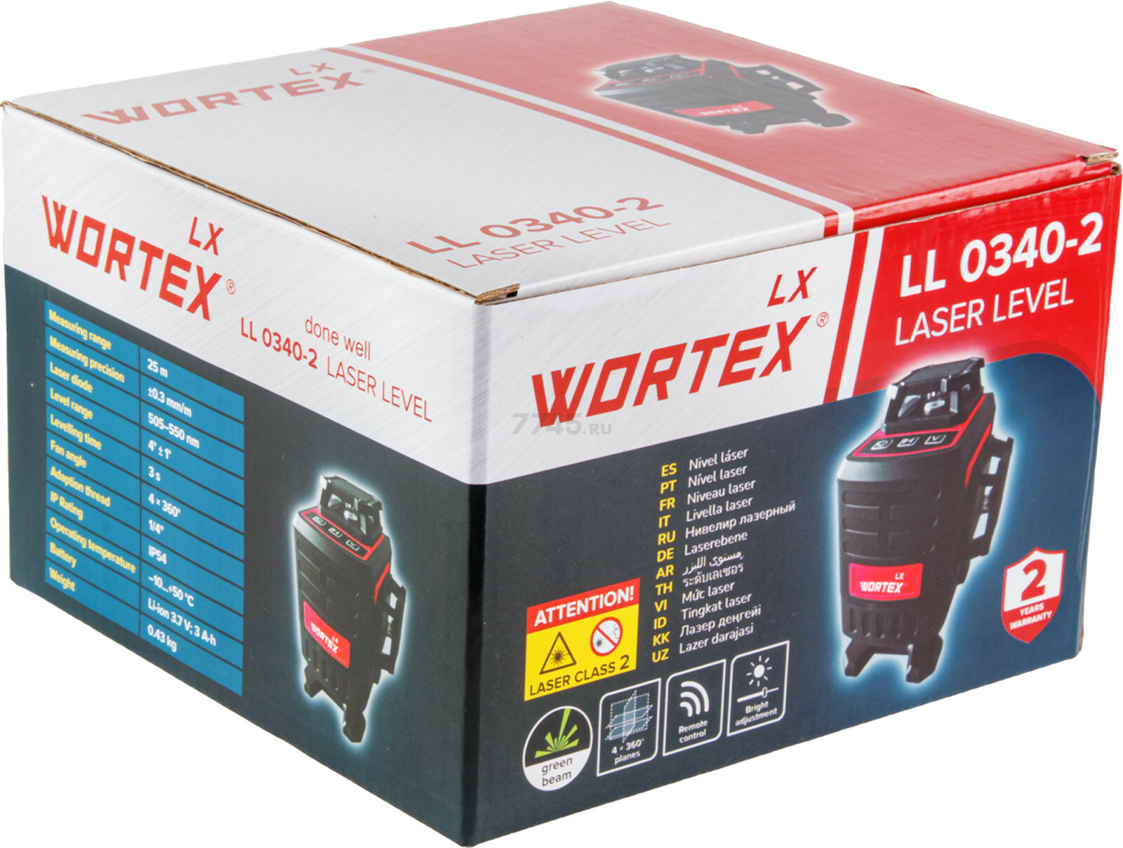 Нивелир лазерный линейный WORTEX LX LL 0340-2 (1323751) - Фото 13