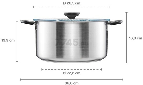 Кастрюля из нержавеющей стали 7 л FISKARS Functional Form (1072318) - Фото 6