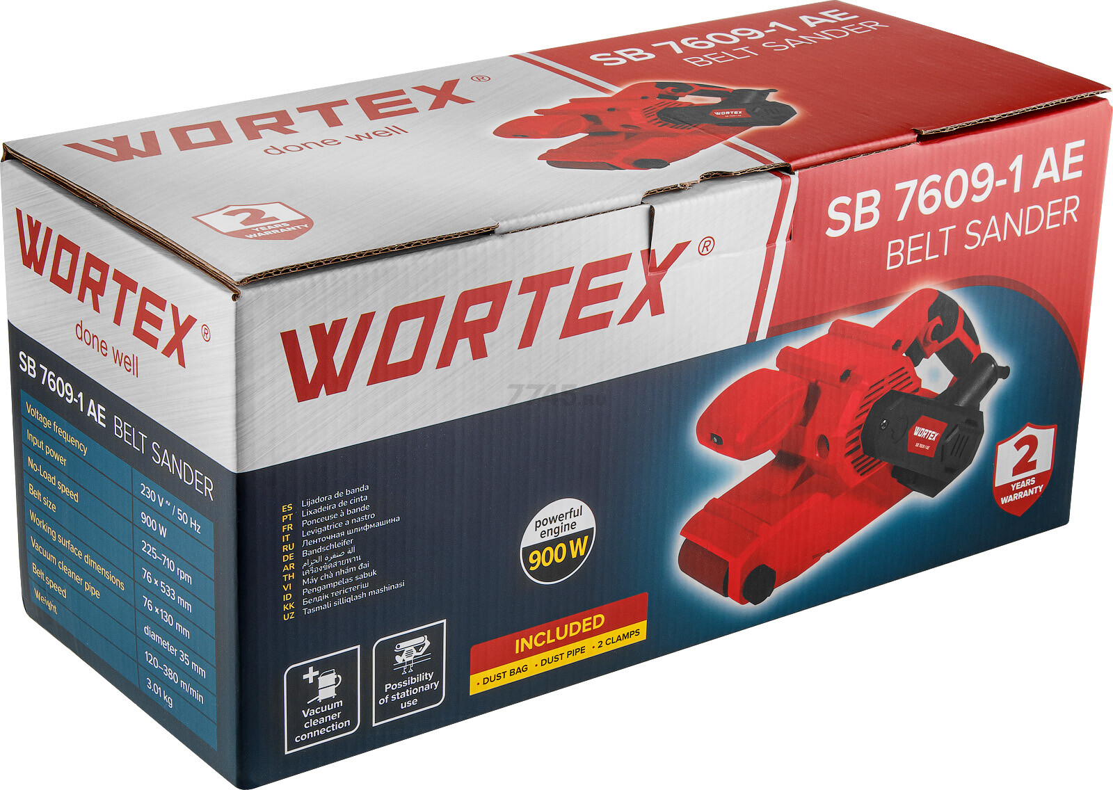 Шлифмашина ленточная WORTEX SB 7609-1 AE (1335708) - Фото 15