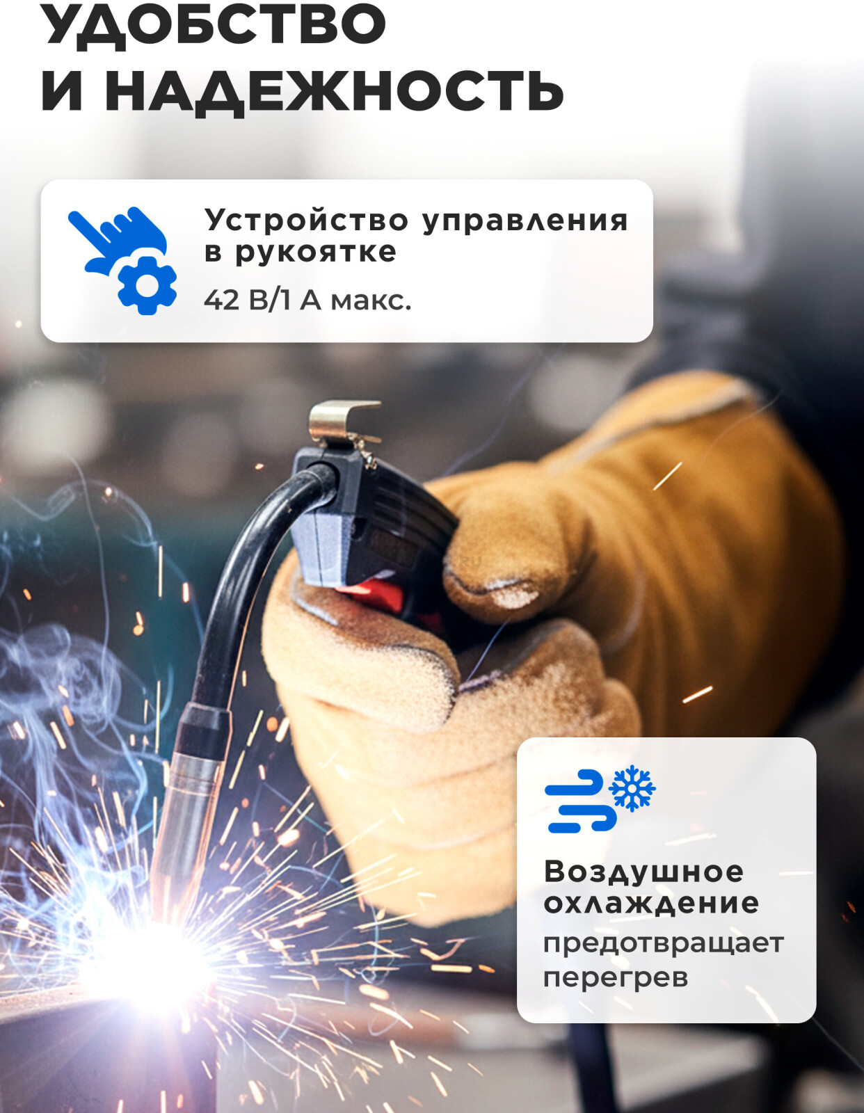 Горелка сварочная F180 SOLARIS 2м 180А FLUX (SL5713-1) - Фото 4