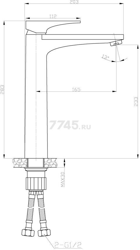 Смеситель для умывальника AV ENGINEERING Dar (AVDAR3-51015) - Фото 2