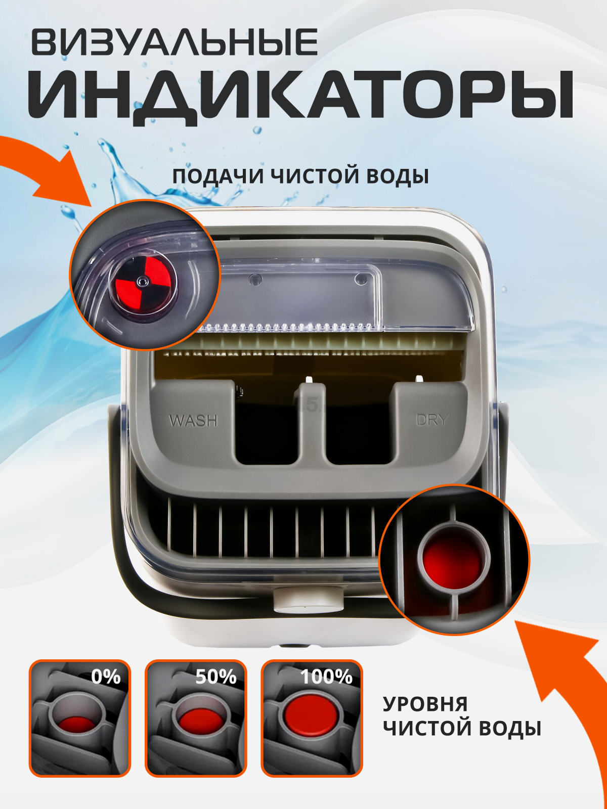 Швабра с отжимным ведром BRUNER Rein (BR-11278111) - Фото 5