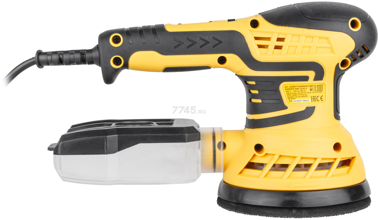 Шлифмашина эксцентриковая (орбитальная) MOLOT MRS 1245 E (1335577) - Фото 3