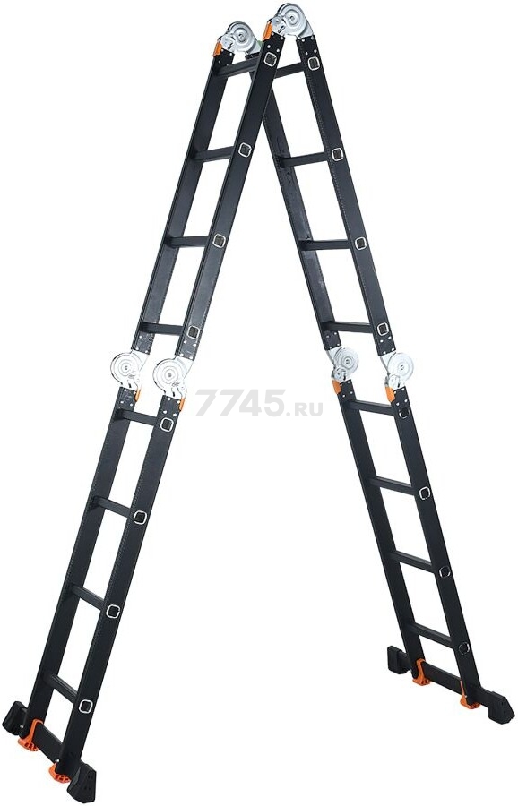 Лестница-трансформер алюминиевая 465 см STARTUL Black Line (ST9930-04) - Фото 7