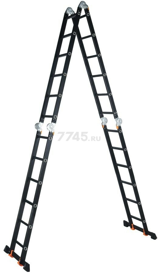 Лестница-трансформер алюминиевая 690 см STARTUL Black Line (ST9930-06)