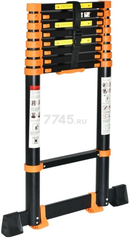 Лестница телескопическая алюминиевая приставная 350 см 8,5 кг STARTUL Black Line (ST9931-035) - Фото 4