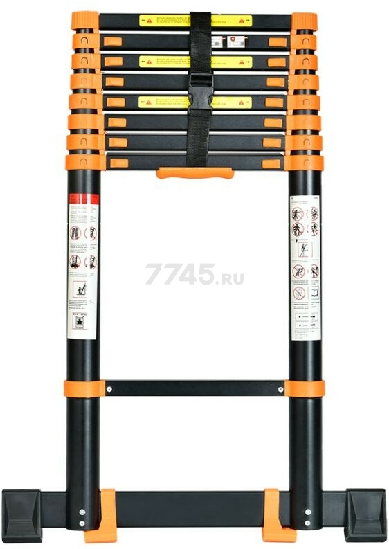Лестница телескопическая алюминиевая приставная 350 см 8,5 кг STARTUL Black Line (ST9931-035) - Фото 5