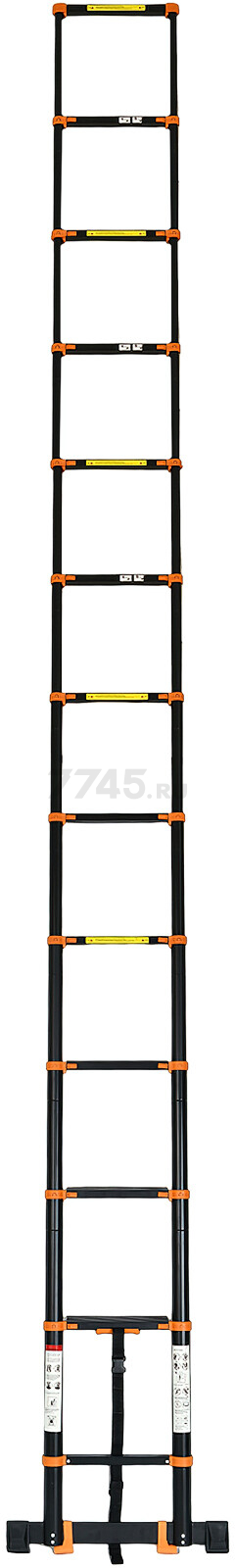 Лестница телескопическая алюминиевая приставная 510 см 13,5 кг STARTUL Black Line (ST9931-051) - Фото 8