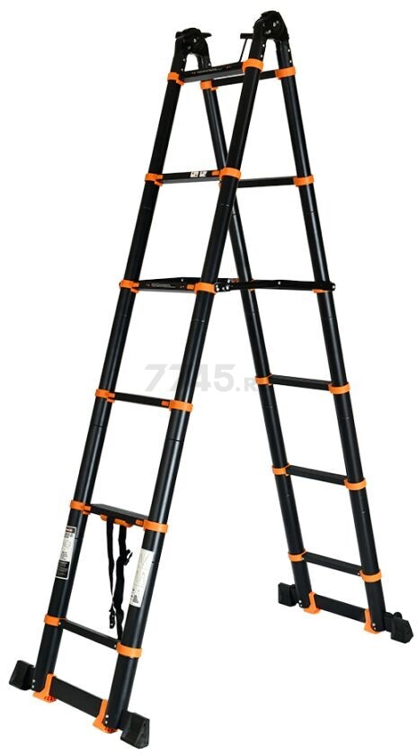 Лестница телескопическая алюминиевая двухсекционная 580 см 19,2 кг STARTUL Black Line (ST9932-058) - Фото 9