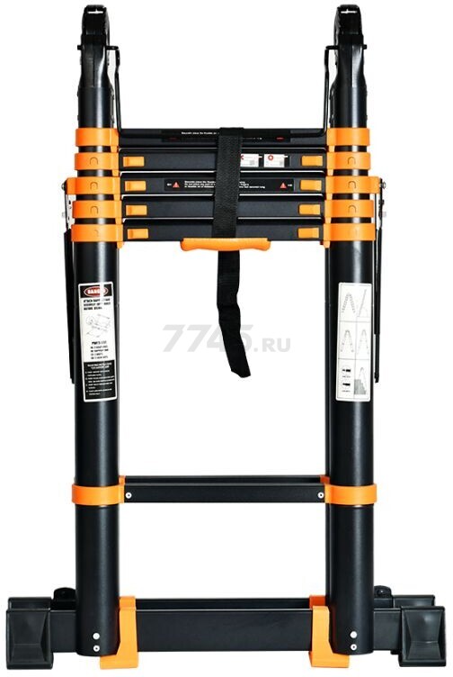 Лестница телескопическая алюминиевая двухсекционная 580 см 19,2 кг STARTUL Black Line (ST9932-058) - Фото 12