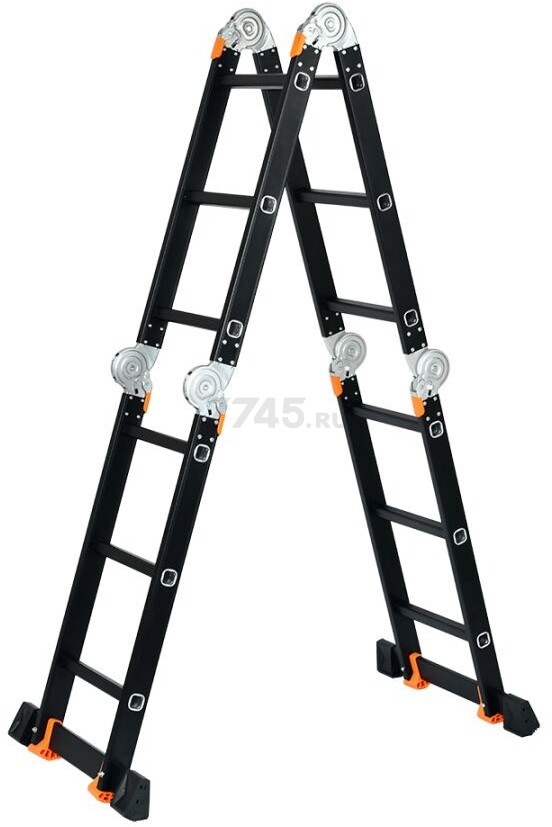 Лестница-трансформер алюминиевая 355 см STARTUL Black Line (ST9930-03) - Фото 7