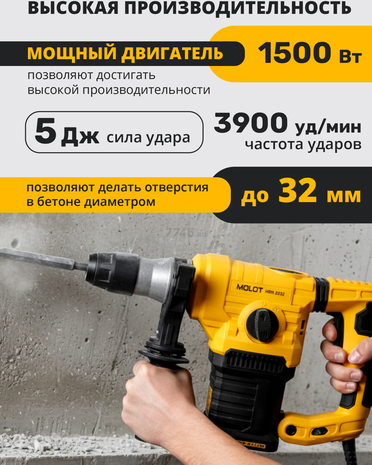 Перфоратор MOLOT MRH 3232 (1325617) - Фото 3