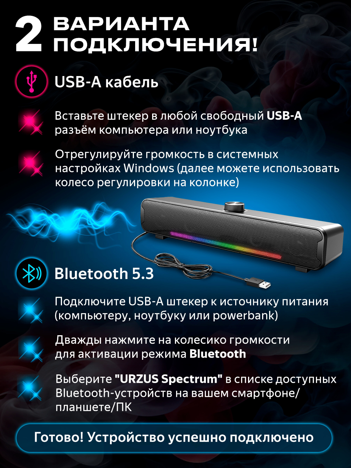 Акустическая система URZUS Spectrum (UR-541117) - Фото 4