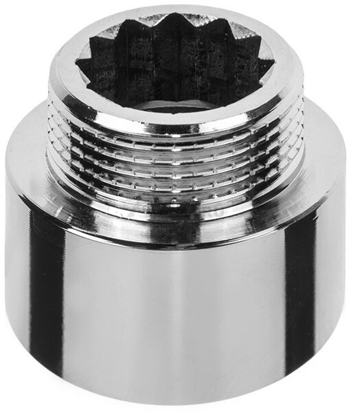 Удлинитель латунный внутренняя-наружная 3/4"х15 мм усиленный AV ENGINEERING хром (AVE301039)