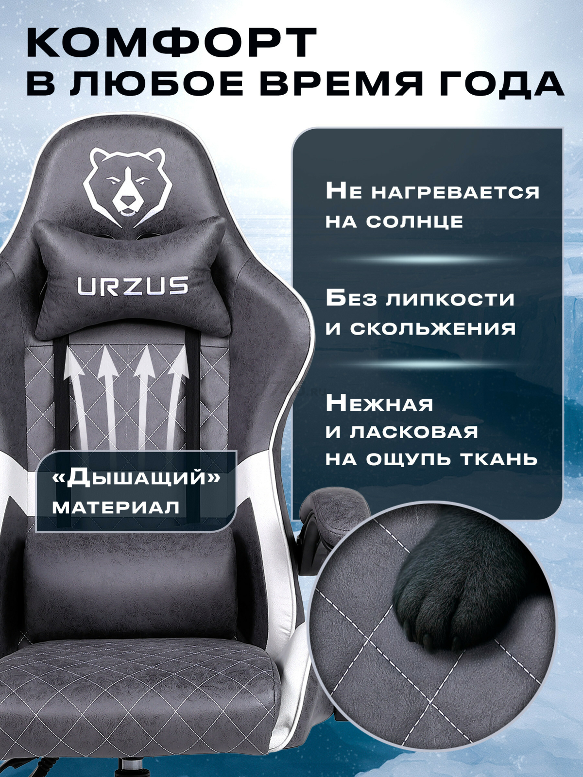 Кресло геймерское URZUS Polar (UR-7351113) - Фото 4