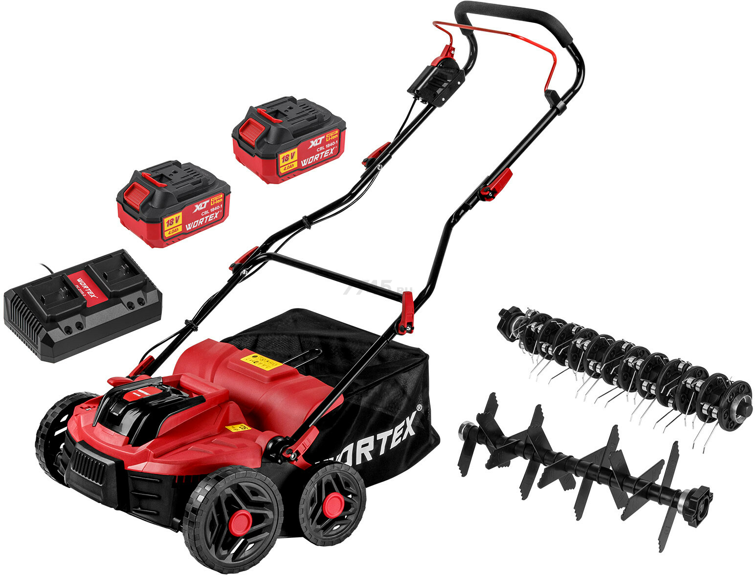 Аэратор-скарификатор для газона аккумуляторный WORTEX CAE 3736 ALL1 XLT SET (1334877)