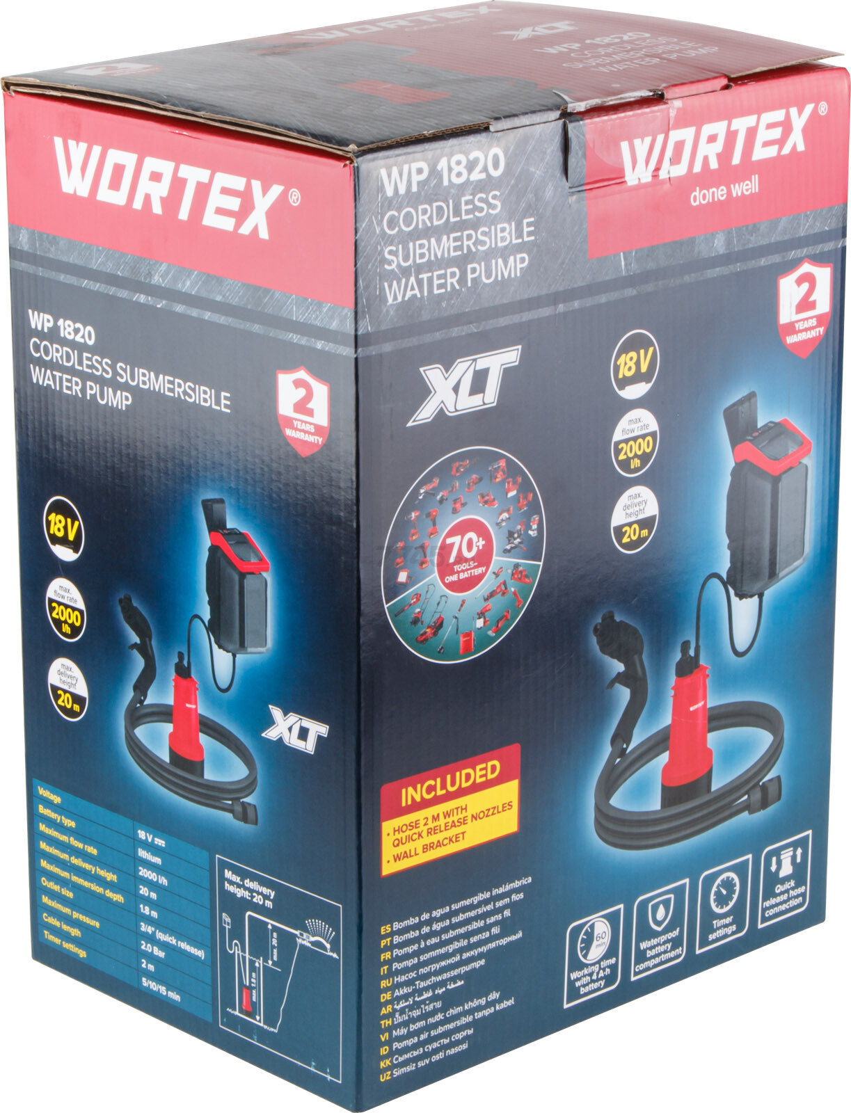 Насос дренажный аккумуляторный WORTEX WP 1820 ALL1 XLT Set (1334870) - Фото 16