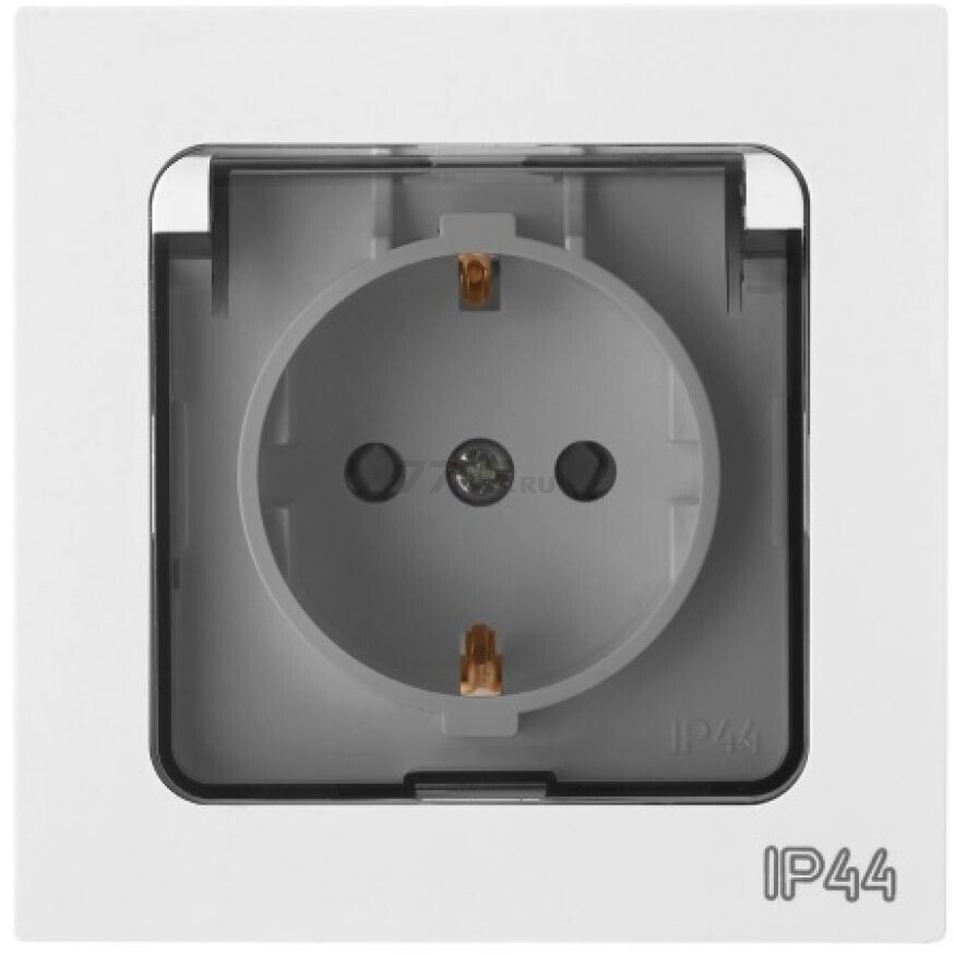 Розетка скрытая с заземлением брызгозащищенная BYLECTRICA Astrum белая (РС16-0532(50))