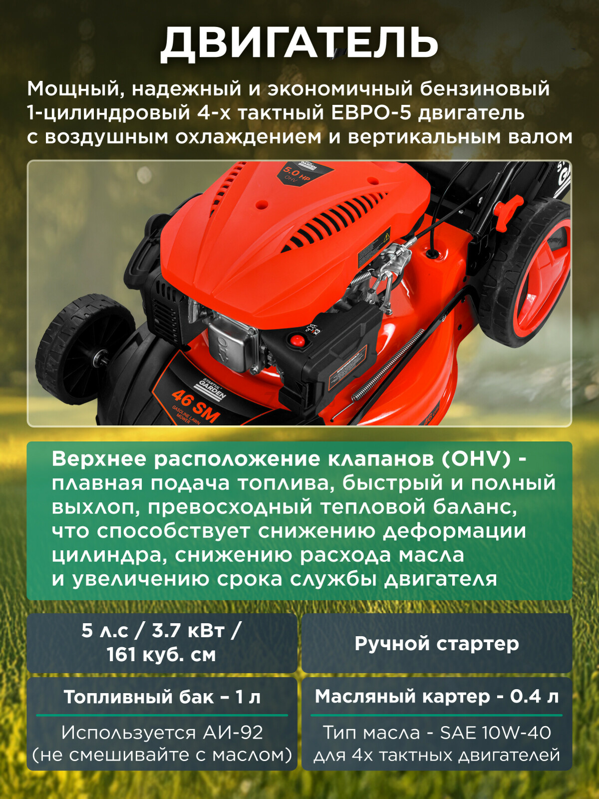 Газонокосилка бензиновая самоходная STARTUL Garden 46 SM (SG1015) - Фото 3