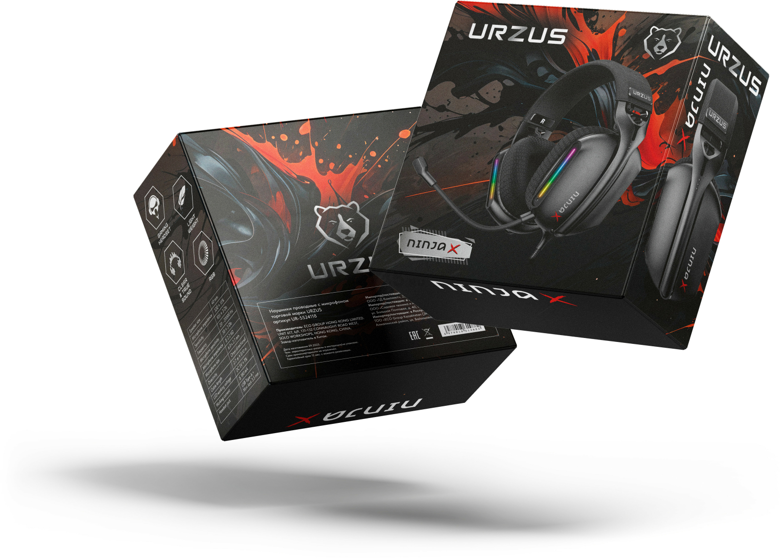 Наушники-гарнитура игровые URZUS Ninja X UR-5524118 - Фото 10