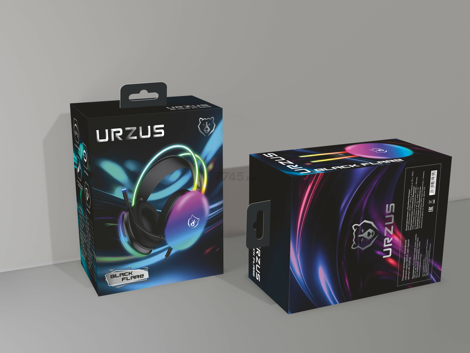 Наушники-гарнитура игровые URZUS Black Flare UR-5524120 - Фото 9