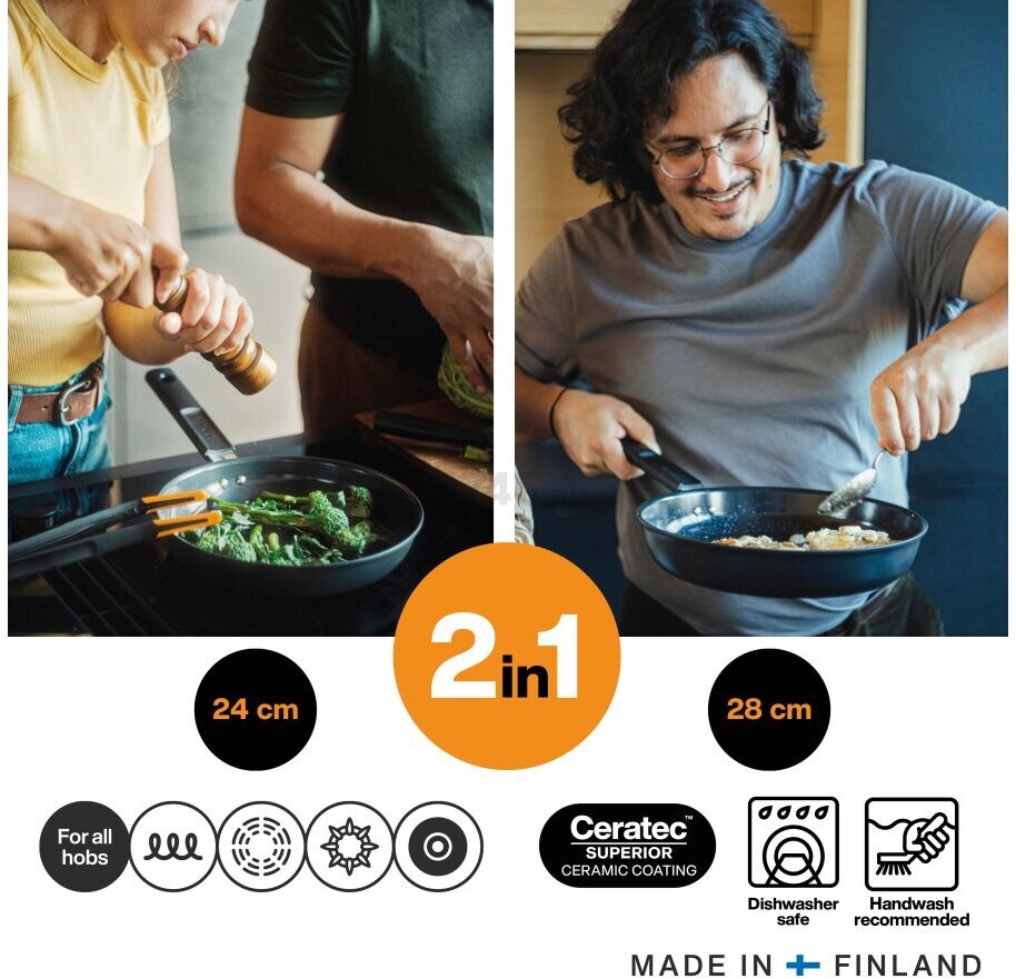 Сковорода алюминиевая 28 см FISKARS Hard Face (1075520) - Фото 7