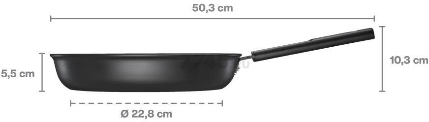 Сковорода алюминиевая 28 см FISKARS Hard Face (1075520) - Фото 4