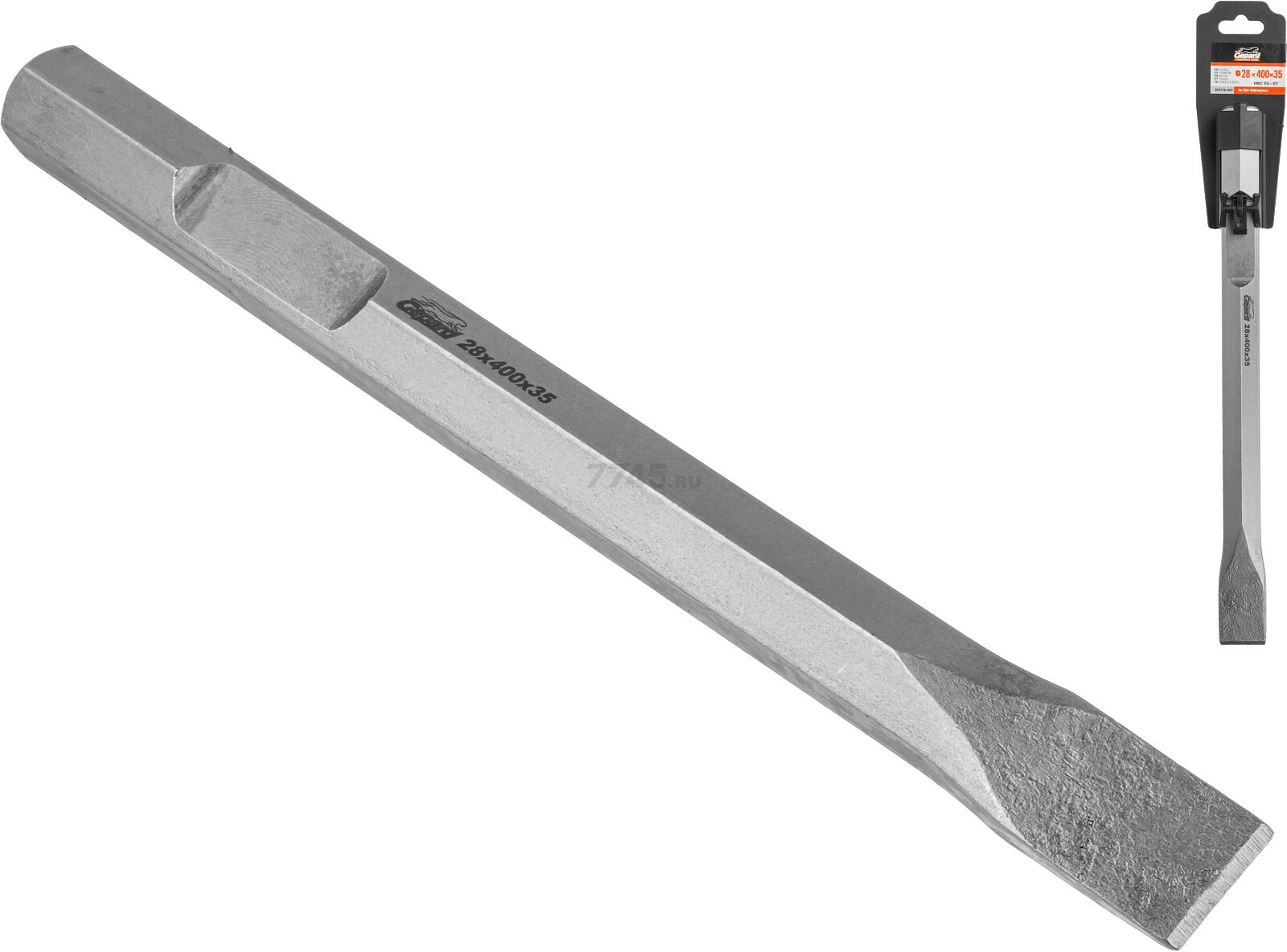 Зубило плоское шестигранник 28 мм 400x35 мм GEPARD (GP0714-400)