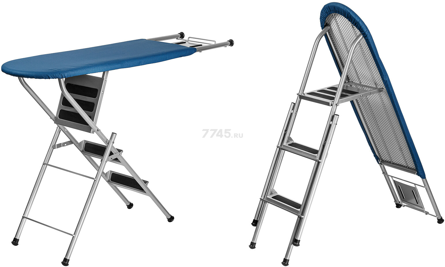 Доска гладильная-стремянка PERFECTO LINEA Ruby 1 125х34 см синий (42-142303) - Фото 4