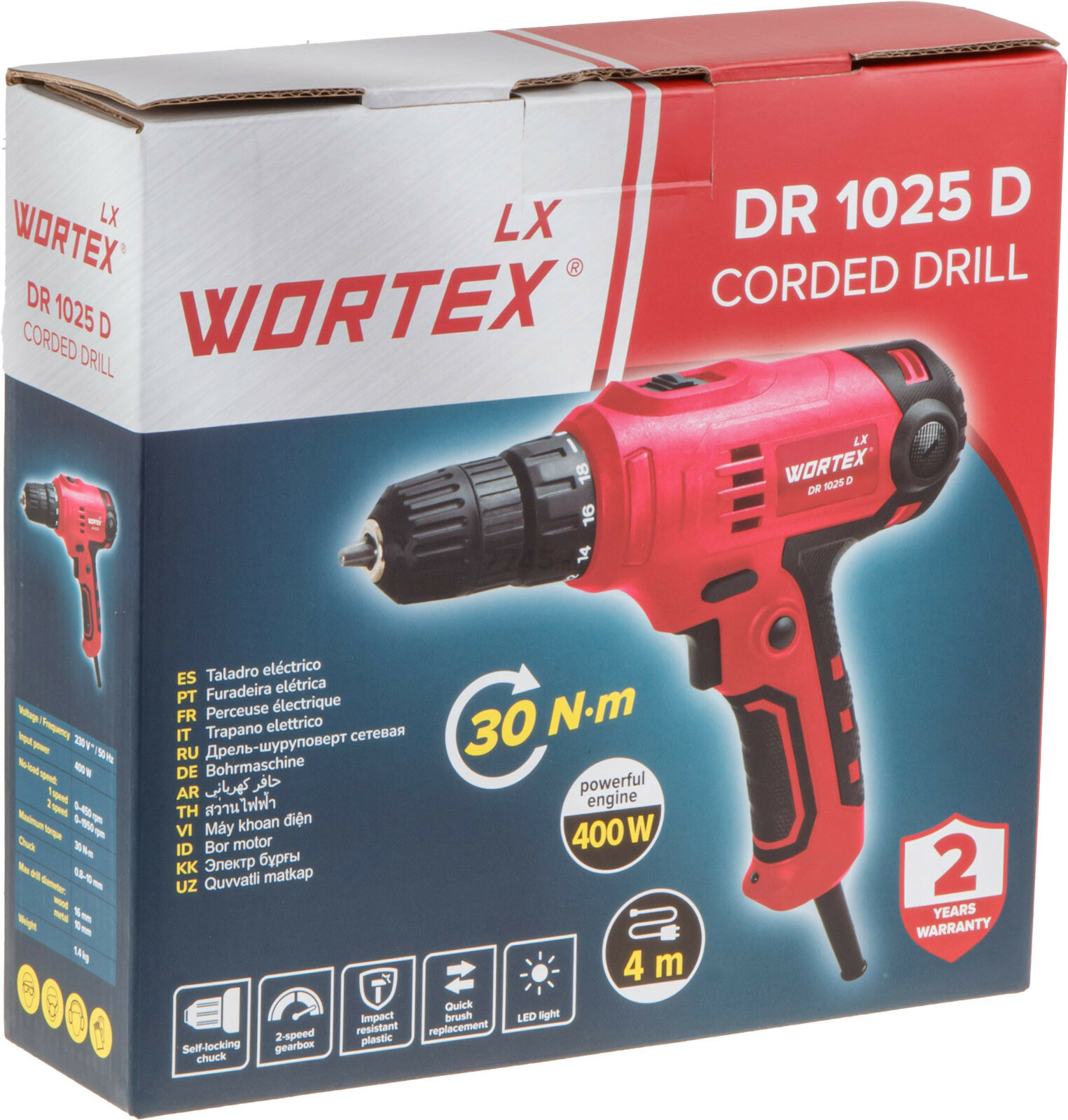 Дрель-шуруповерт сетевая WORTEX LX DR 1025 D (1335878) - Фото 9