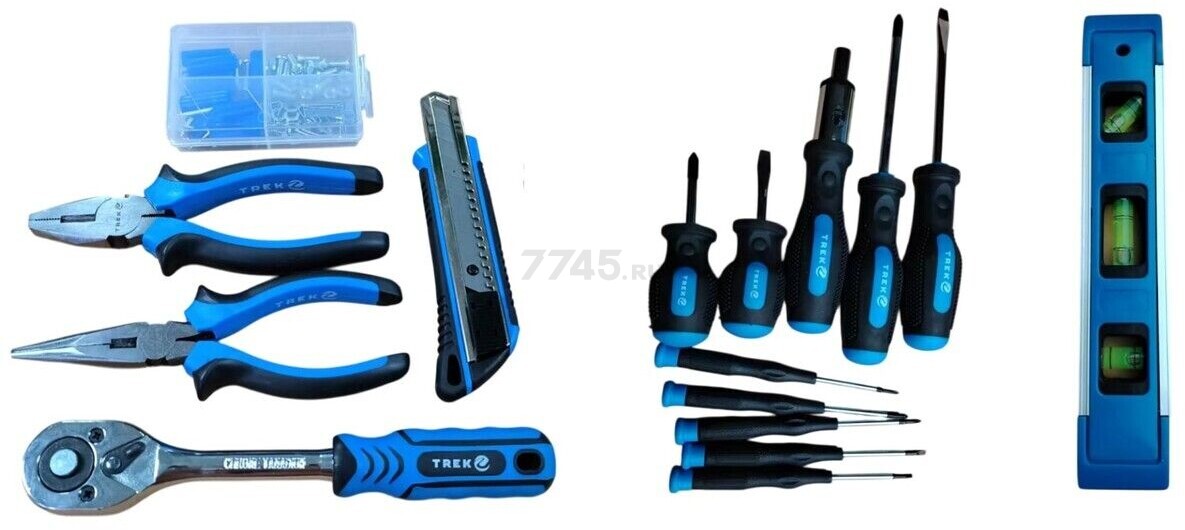 Набор инструментов 1/4", 3/8" 6 граней 168 предметов TREK (TR22168) - Фото 3