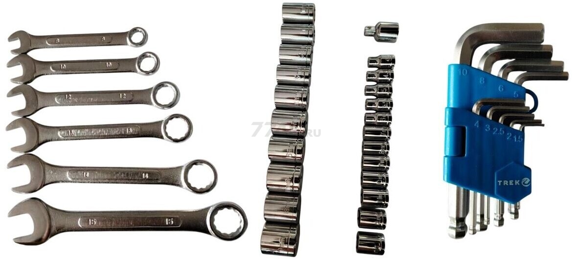 Набор инструментов 1/4", 3/8" 6 граней 168 предметов TREK (TR22168) - Фото 5