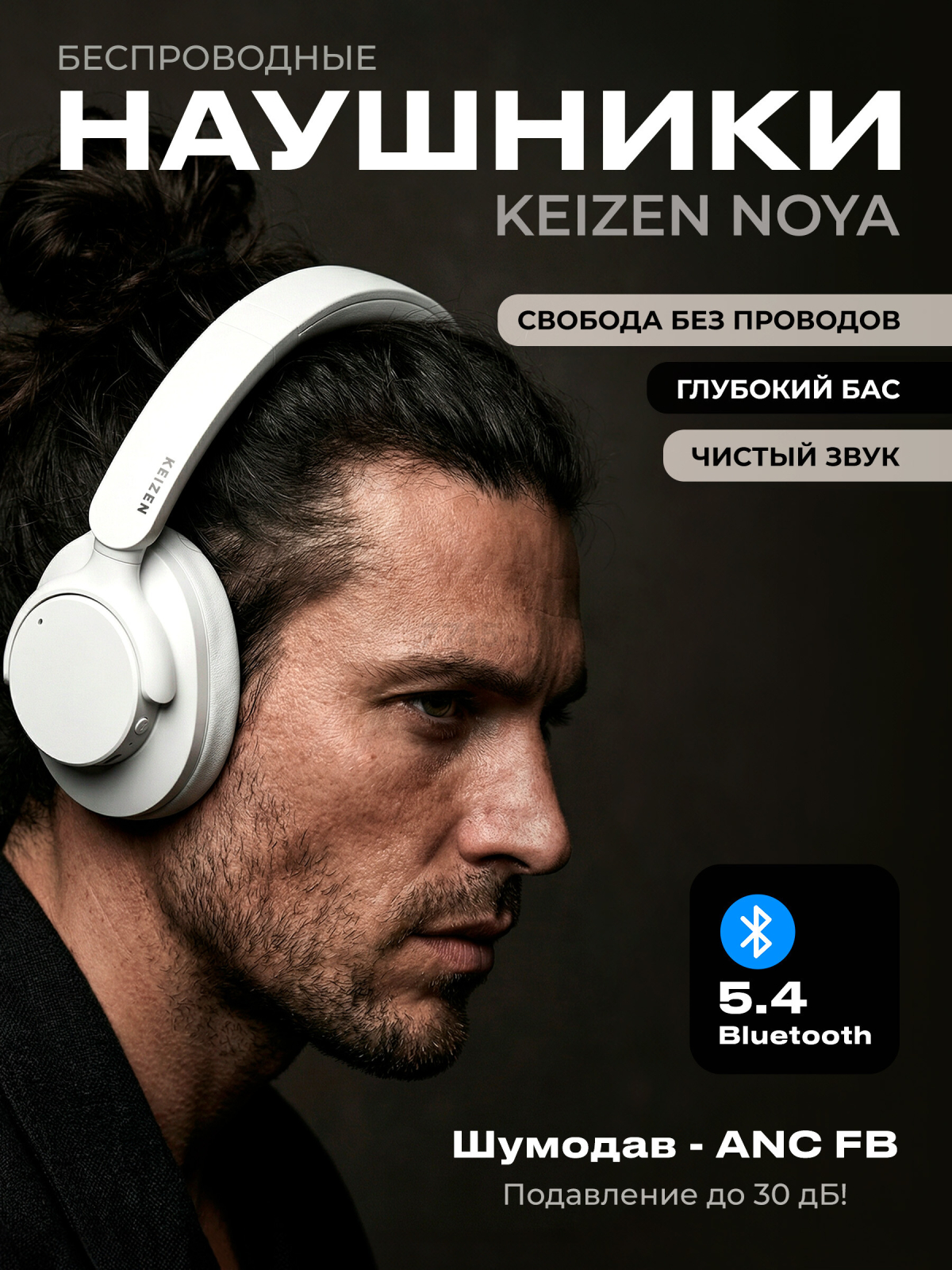 Наушники-гарнитура беспроводные KEIZEN NOYA W KZ-5524115