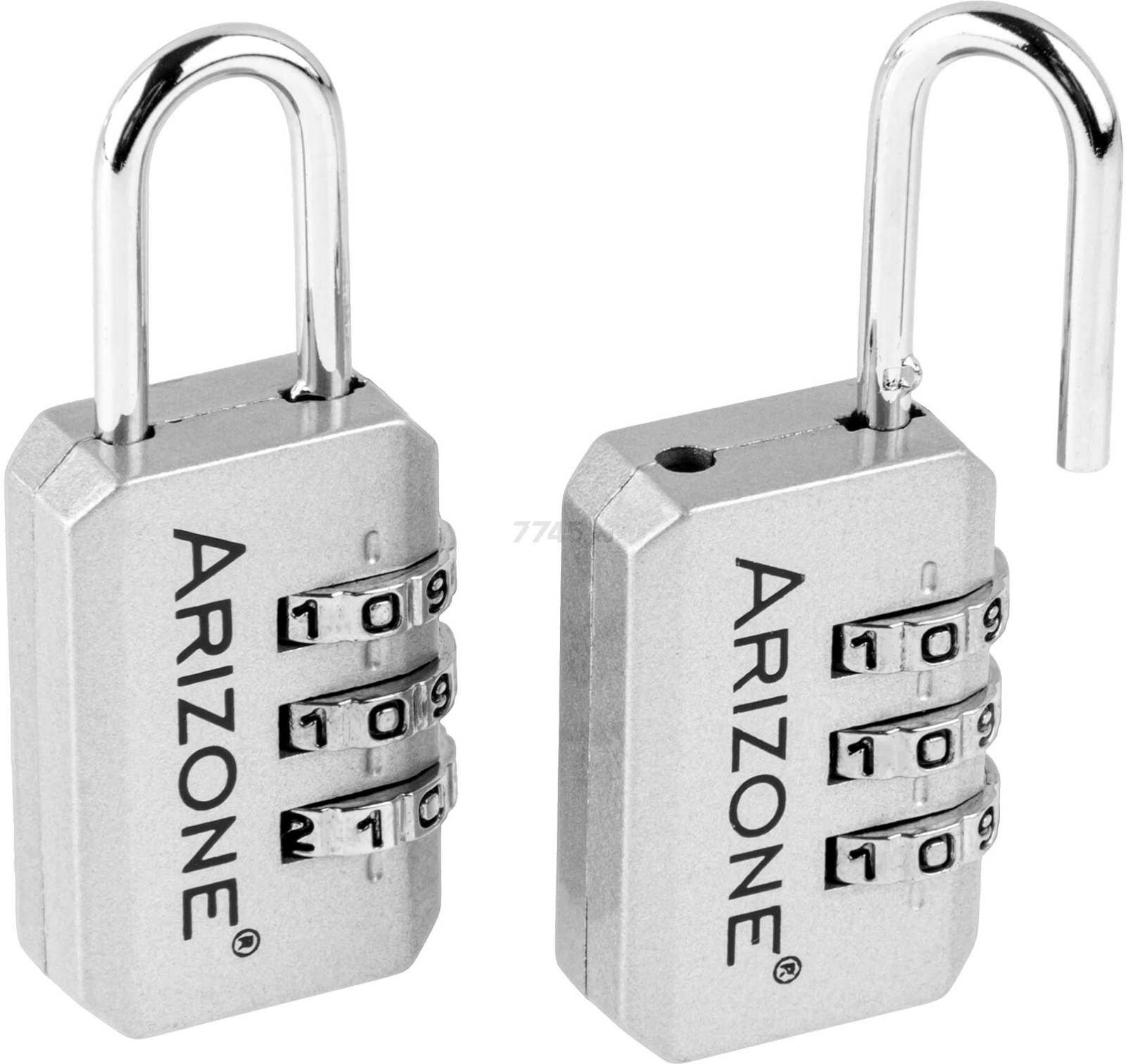 Замок навесной кодовый ARIZONE серебро 2 штуки (32-241355)