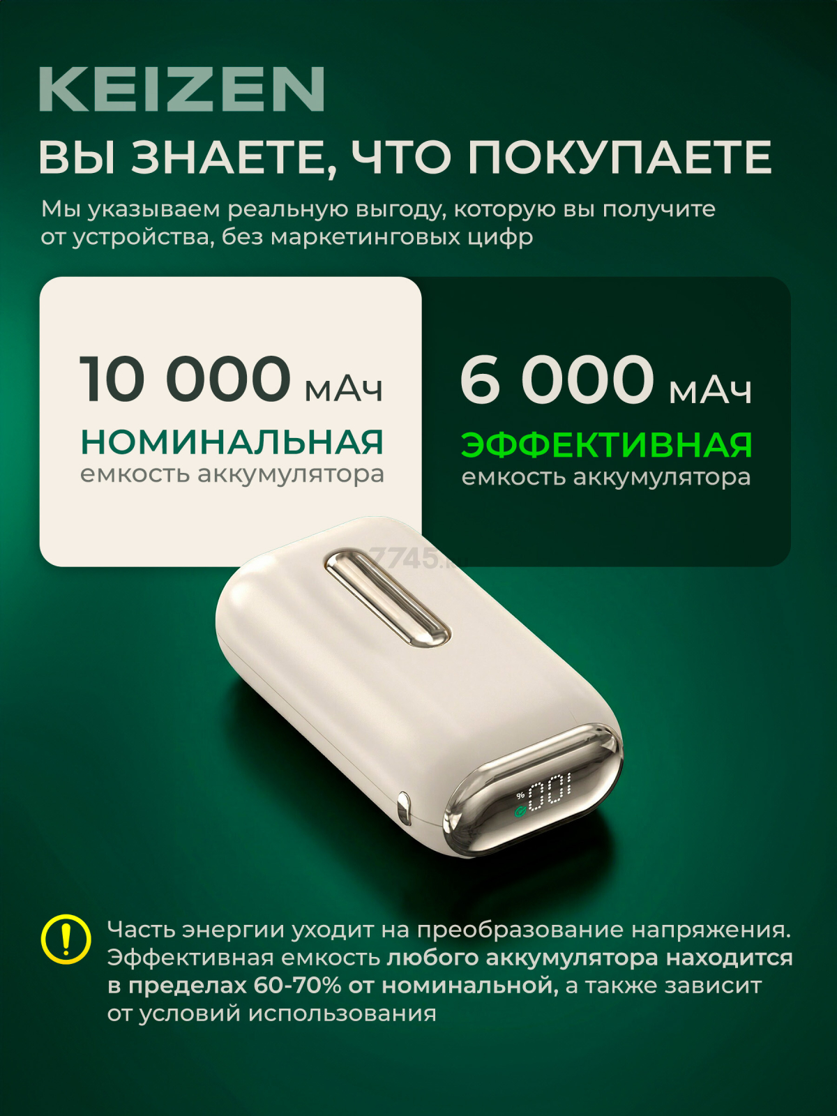 Power Bank KEIZEN KZ-20130102 - Фото 3