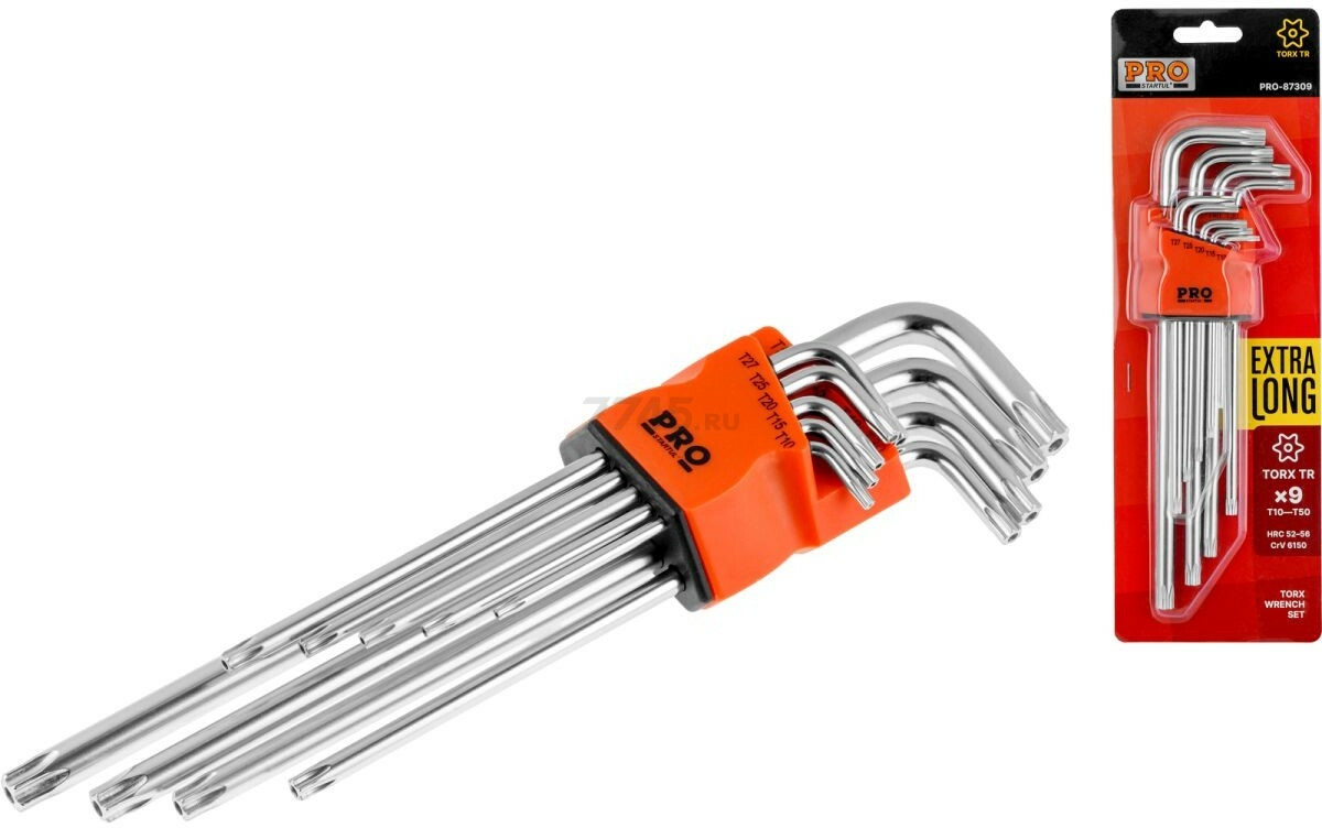 Набор ключей Torx T10-T50 экстрадлинных 9 предметов PRO STARTUL (PRO-87309) - Фото 2