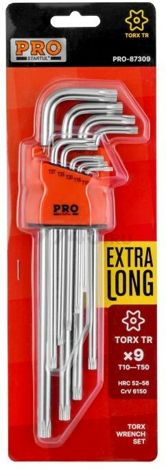 Набор ключей Torx T10-T50 экстрадлинных 9 предметов PRO STARTUL (PRO-87309) - Фото 4
