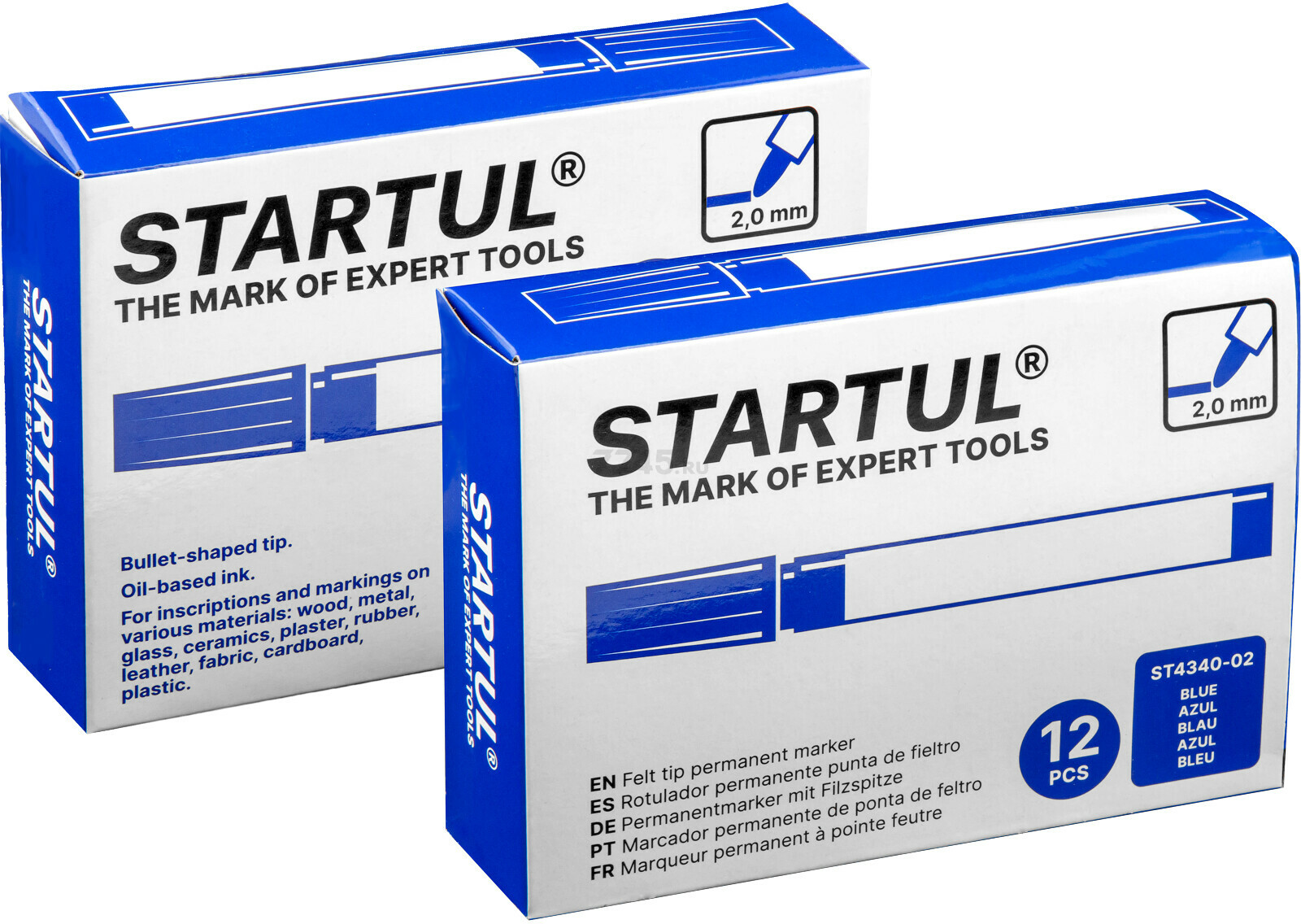 Маркер перманентный фетровый STARTUL Profi синий (ST4340-02) - Фото 5
